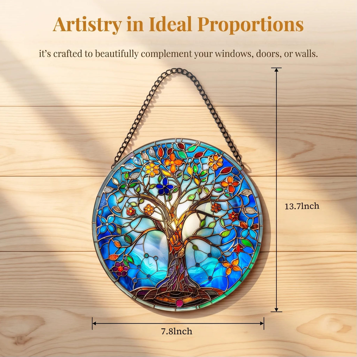 DLNNBKB patio garden decor tree of life sun catcher in sunlight