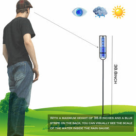 DLUCKY rain gauge installed in yard for accurate rainfall tracking
