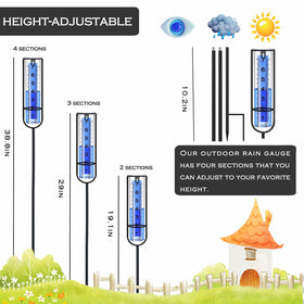 DLUCKY metal stakes assemble to stabilize the gauge in wind