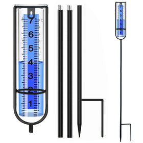 DLUCKY rain gauge tube shows 38.8-inch scale for easy yard readings