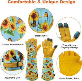 DLY gardening gloves with breathable canvas back for all-day comfort.
