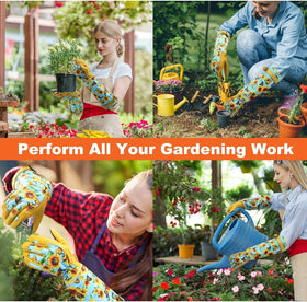 DLY gloves showcase a floral-pattern back for style and grip.