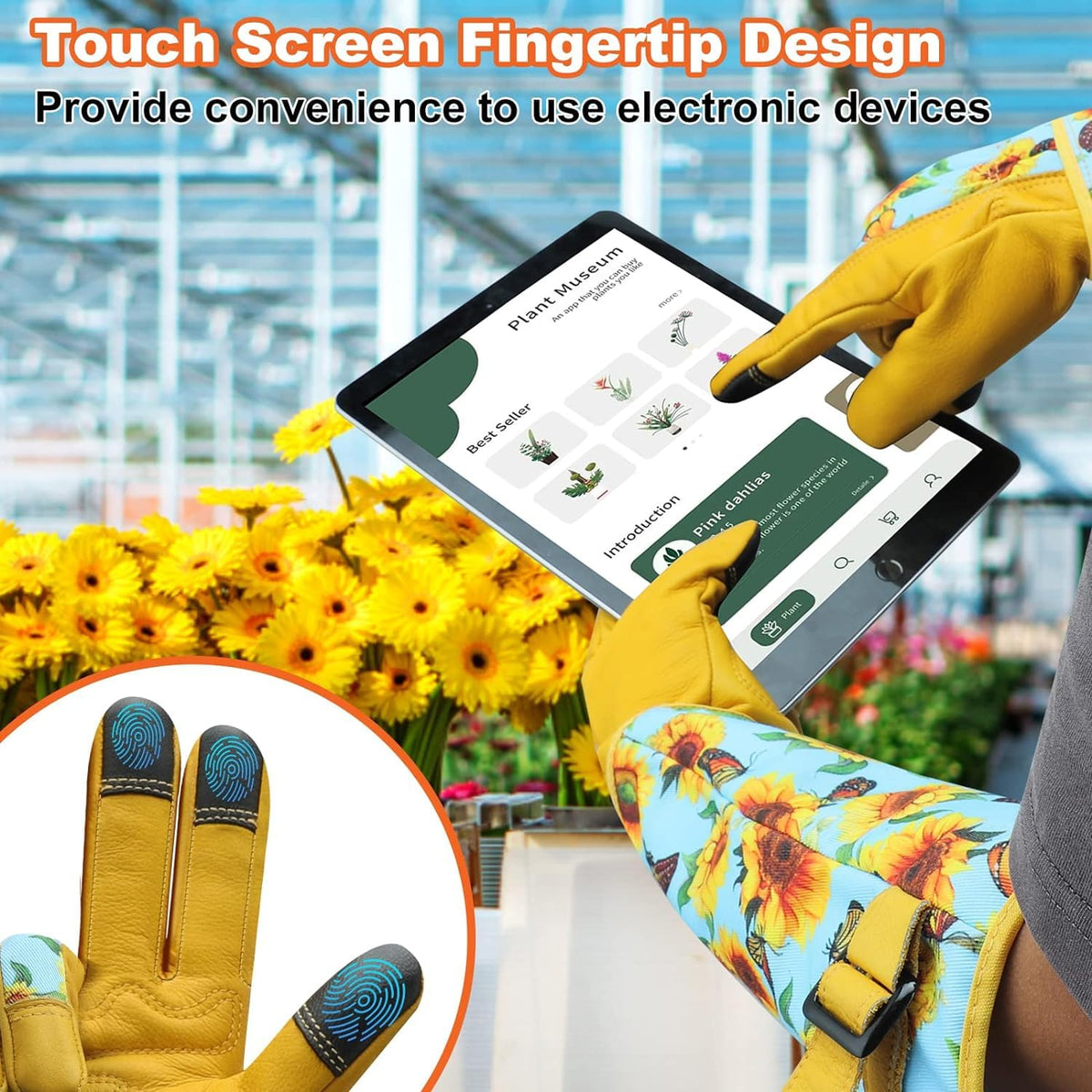 DLY rose gloves come in medium size for comfortable fit.
