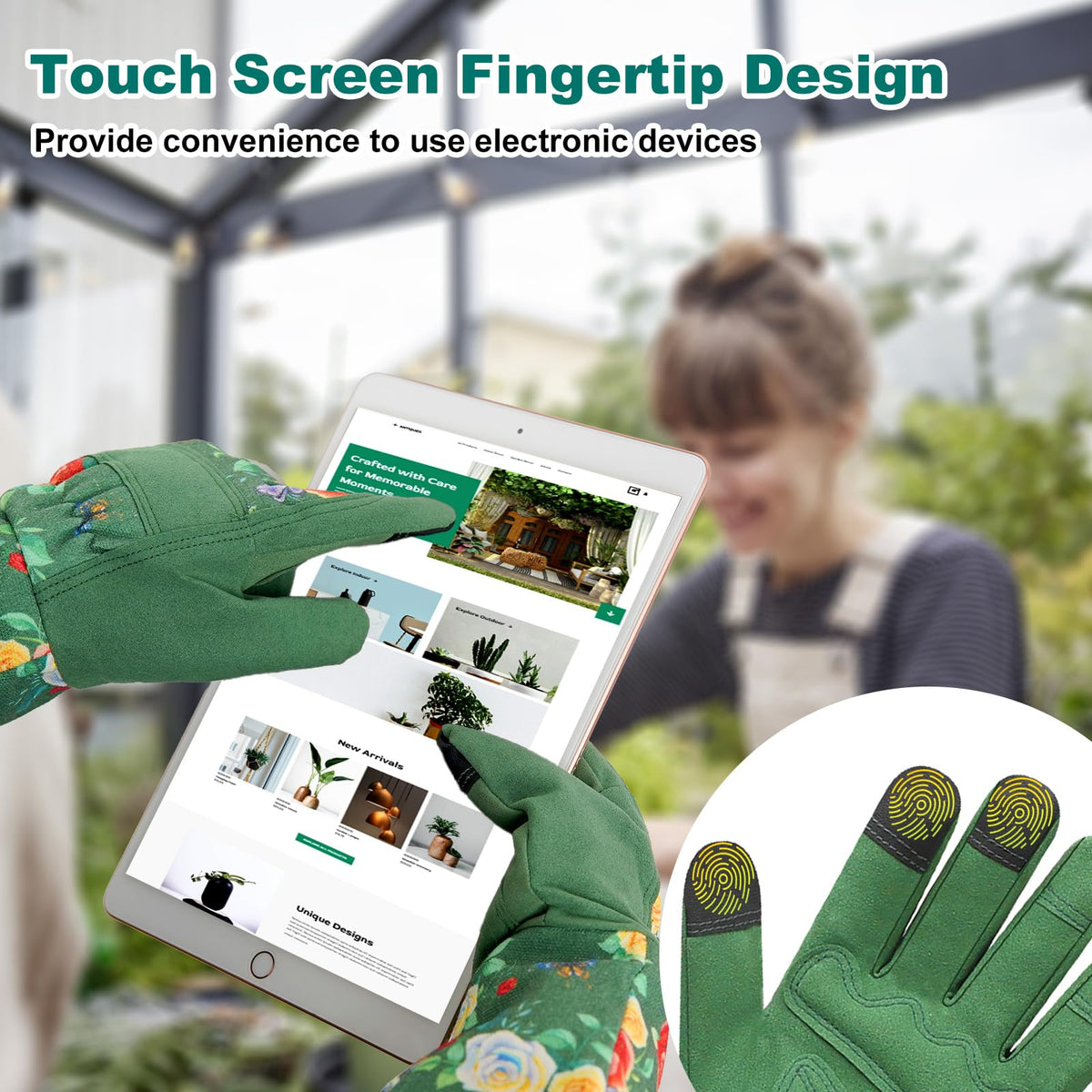DLY touchscreen-compatible gloves allowing device use without removing gloves