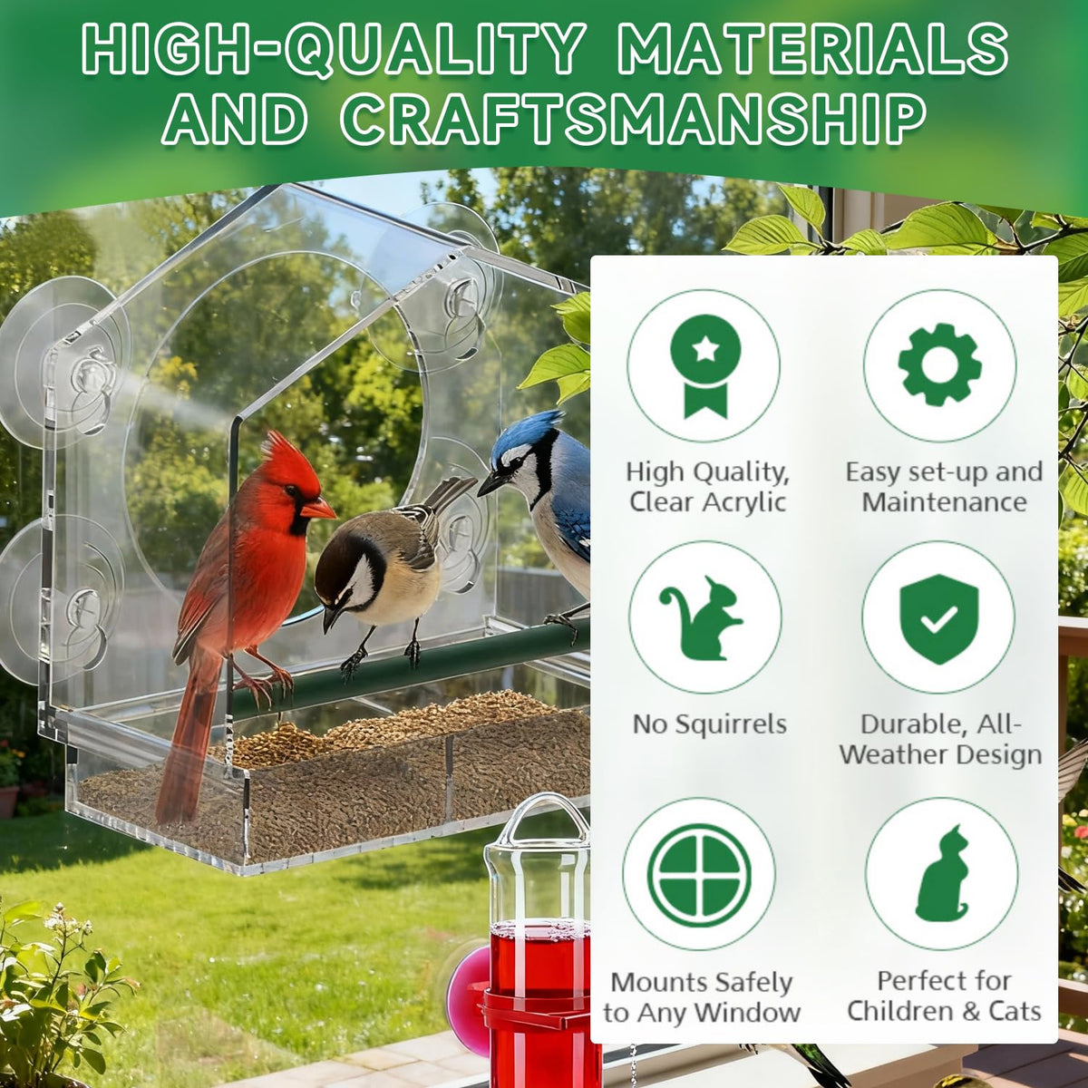 Dmcohat hummingbird waterer keeps nectar accessible for hummingbirds, encouraging visits.