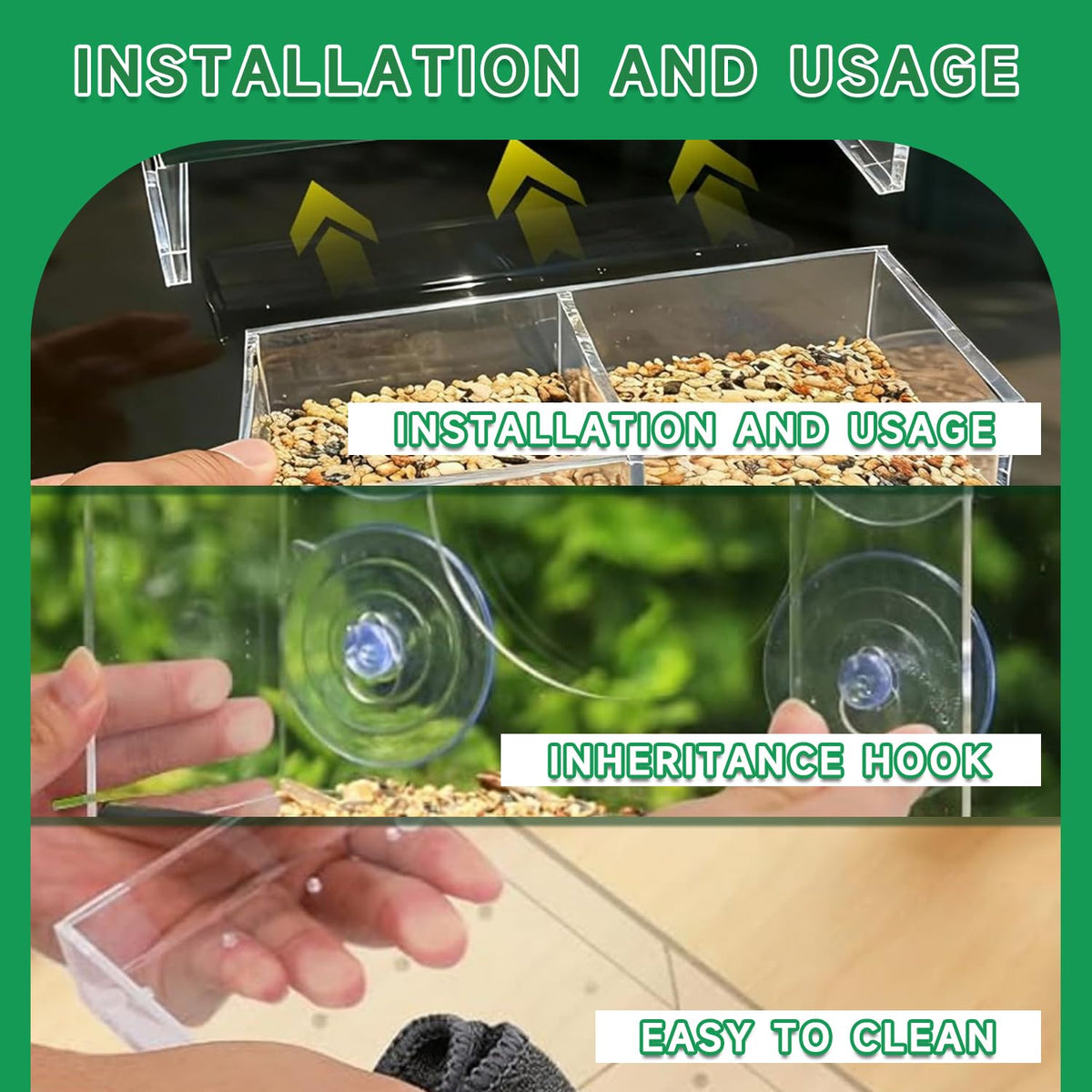 Dmcohat strong suction cups provide secure mounting with tool-free setup.