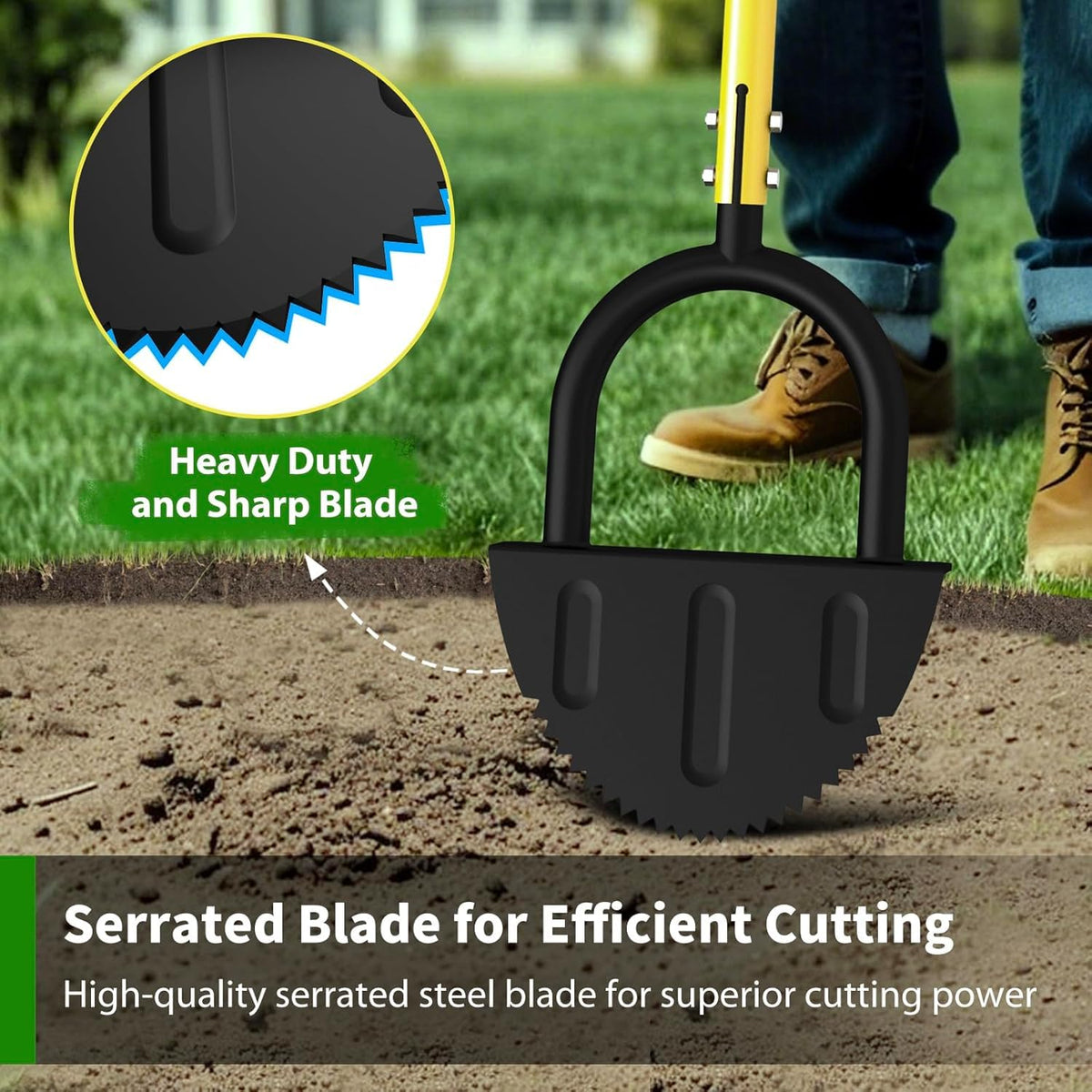 DMHMXZ arched blade provides smooth, deep lawn borders.