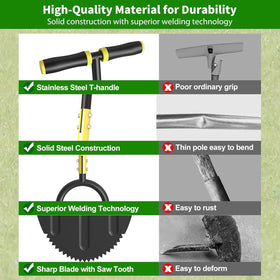 DMHMXZ edger with extra-wide foot platform increases leverage.