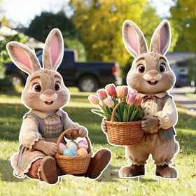 DMIGHT bunny yard signs are weatherproof for lasting spring decor.