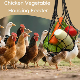 DMIMIA hanging feeder hook shown in coop setup for easy food access