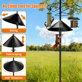 DMTXCRP spring-defense dome wobbles to deter climbing squirrels.