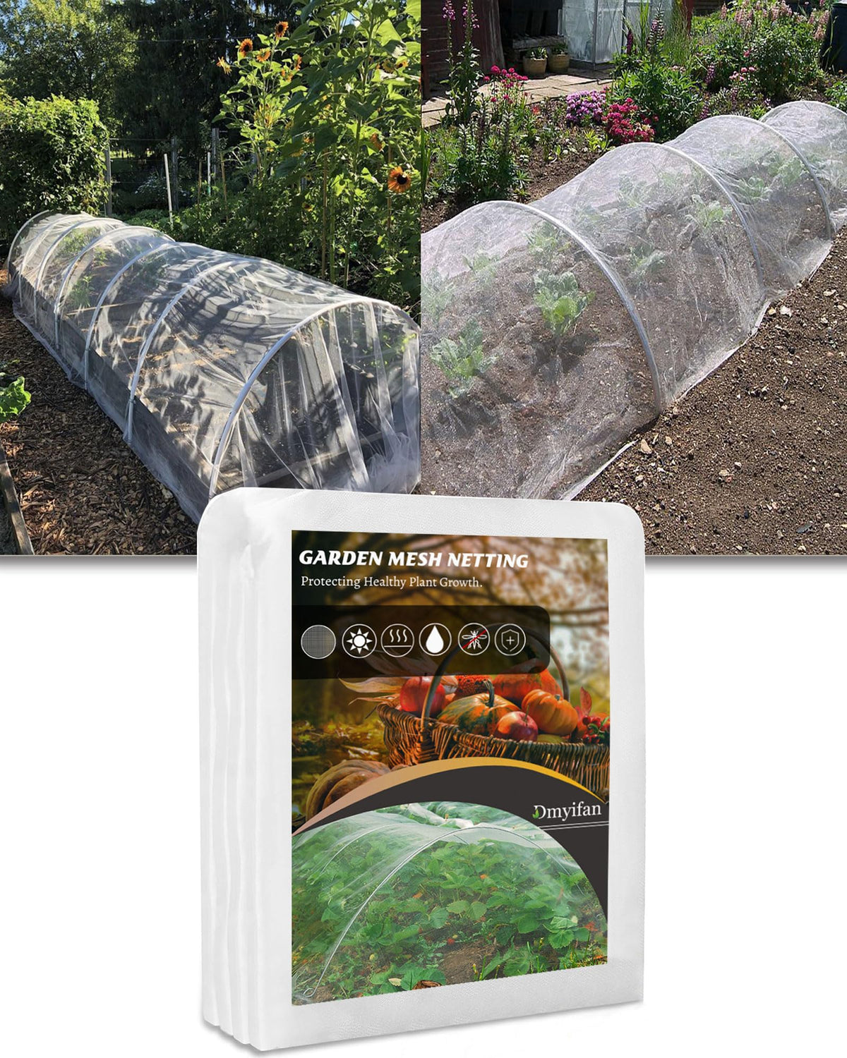 Dmyifan ultra-fine garden netting protects crops while letting light and water through