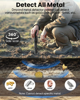 Dmyond pinpointer belt clip allows hands-free carry during treasure hunts.