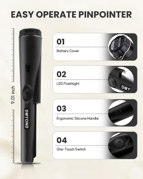 Dmyond pinpointer dustproof probe detects metals in dusty environments.