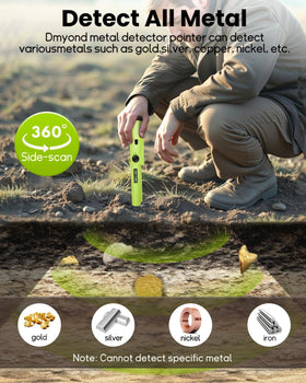 Dmyond pinpointer LED and alarm clearly indicate detection