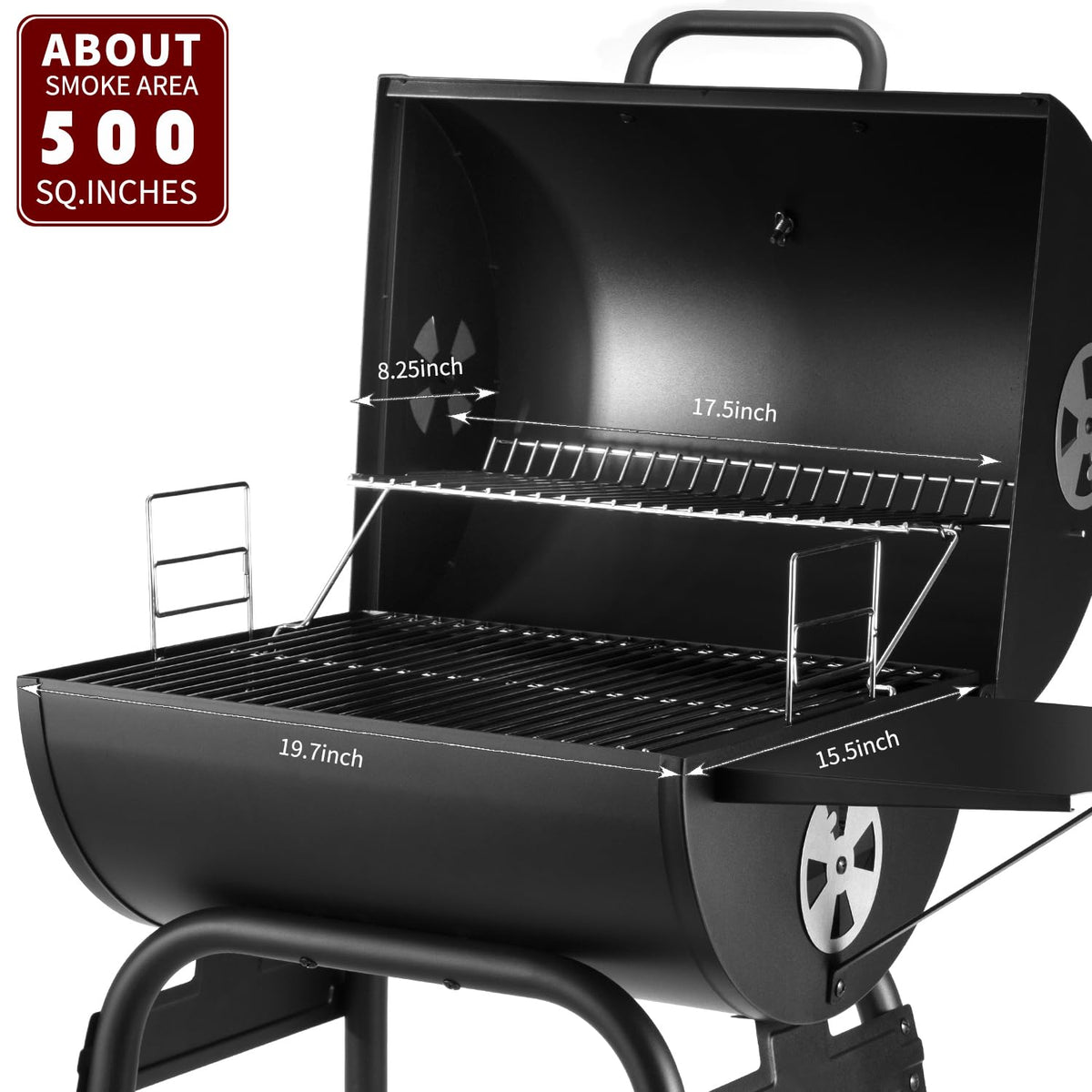 DNKMOR grill lid thermometer indicates precise heat levels during grilling