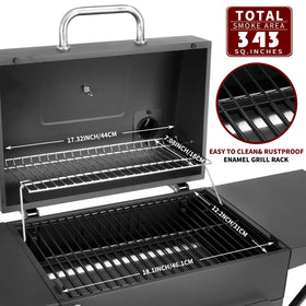 DNKMOR removable ash pan eases cleanup after cooking sessions.