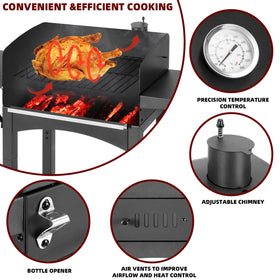 DNKMOR built-in thermometer for precise heat control during grilling.