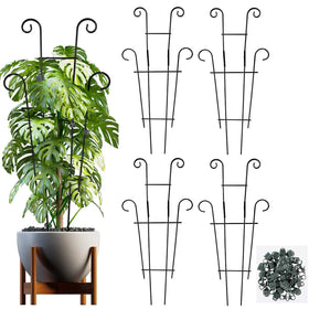 Dntorx 25.6-inch plant trellis, four-pack, sturdy support for climbing plants.