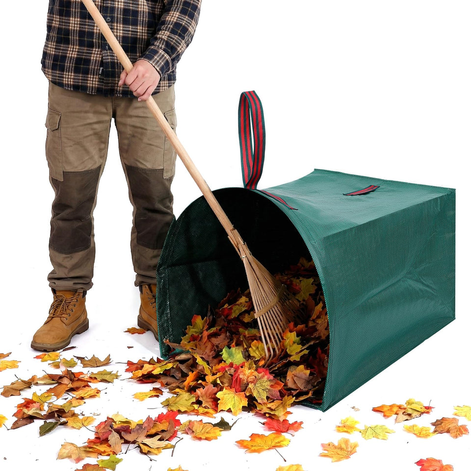 Dntorx 53-gallon leaf bag with dustpan opening for easy leaf collection