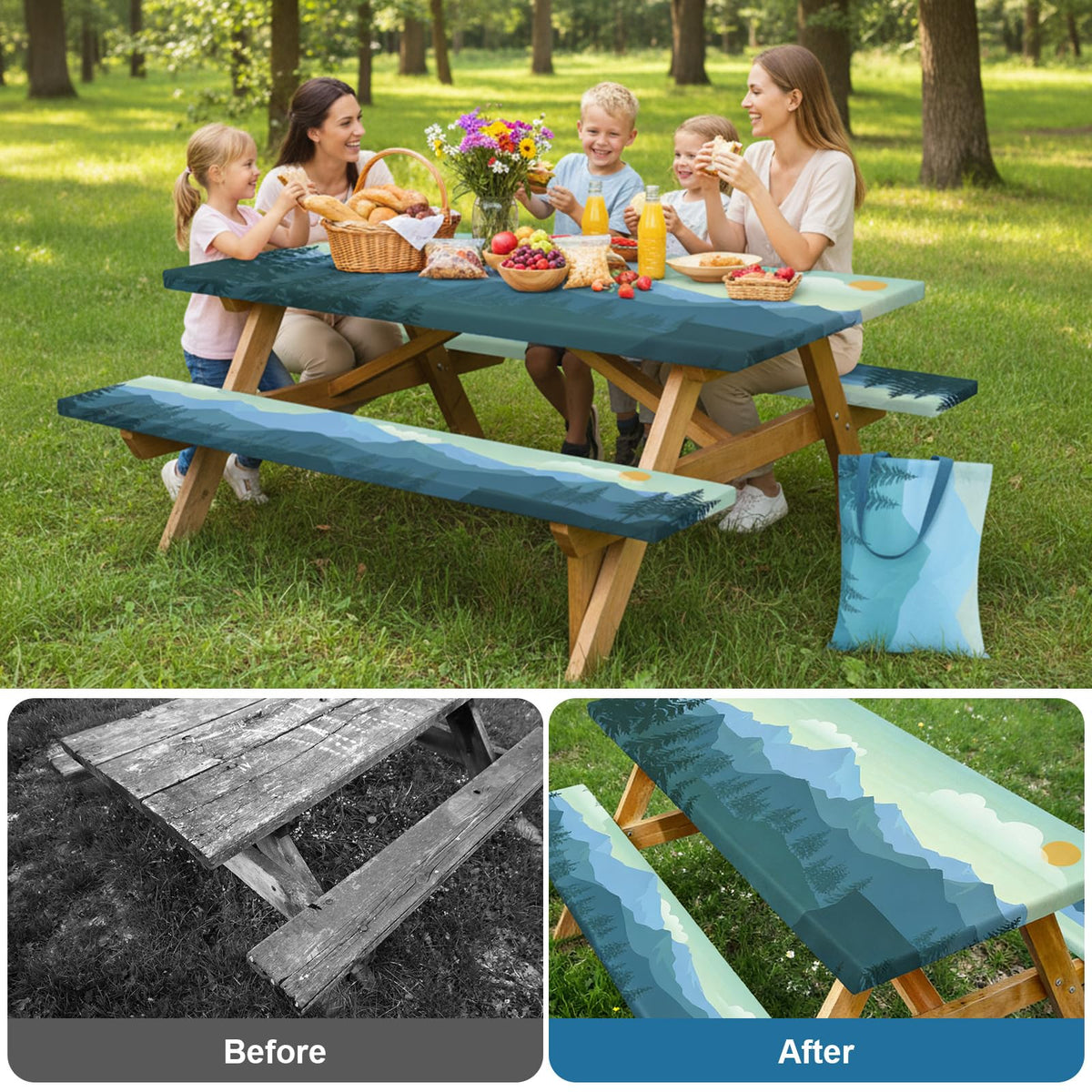 Dntorx 72in green bench covers shield seating from dirt and stains
