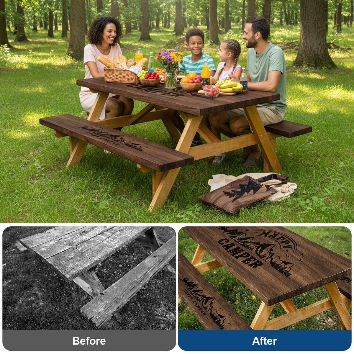 Dntorx bench cover 72x12 brown guarding seats from splinters and dirt