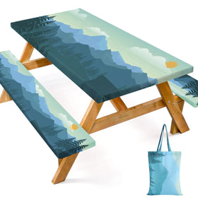 Dntorx 72in green picnic table cover protects outdoor surfaces from spills