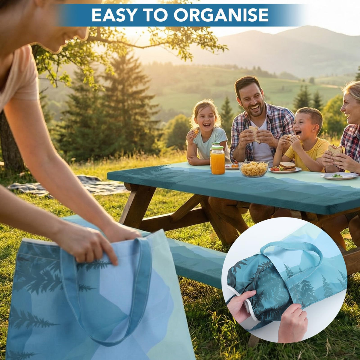 Dntorx storage bag keeps the 3-piece set organized for travel