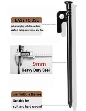 DNUZEWR anti-rust steel stakes for moisture-rich soils.