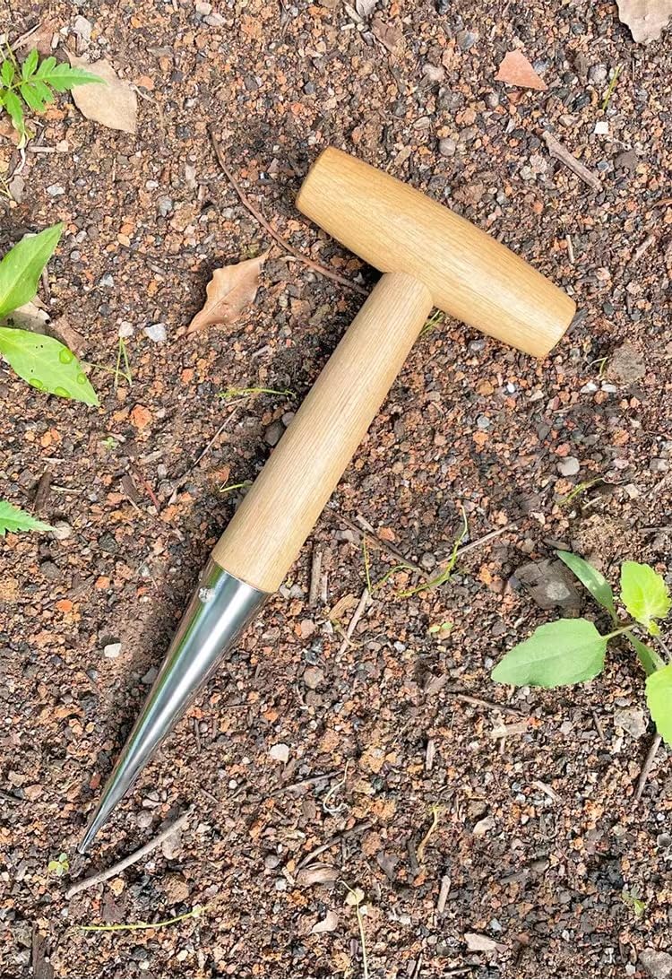 DNUZEWR garden dibbler aids transplanting seedlings with clean holes.