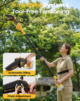 Dnveey extendable pole reaches up to 15.6 feet for tall branches.