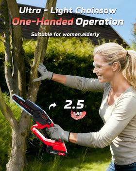 Dnveey lightweight pole saw designed for comfortable handling at 4.7 lbs.