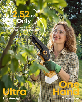 Dnveey includes two high-hardness chains for fast, clean cuts.