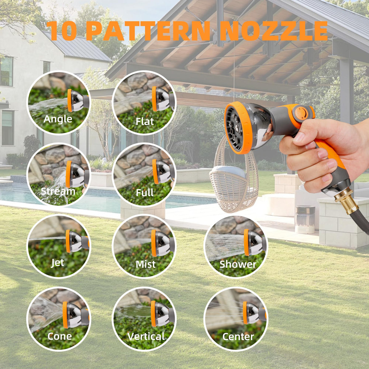 DNYKER 180-degree swivel bracket enables versatile watering directions