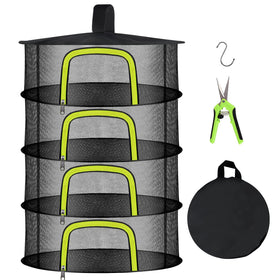 Doacpcr 4-layer herb drying rack folded assembly shows compact setup and easy storage.