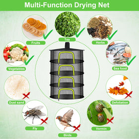 Doacpcr 4-layer rack with U-shaped zipper makes loading harvested herbs easier.