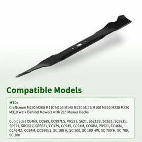 DOCAS 21in Craftsman compatible blade improves mowing performance.