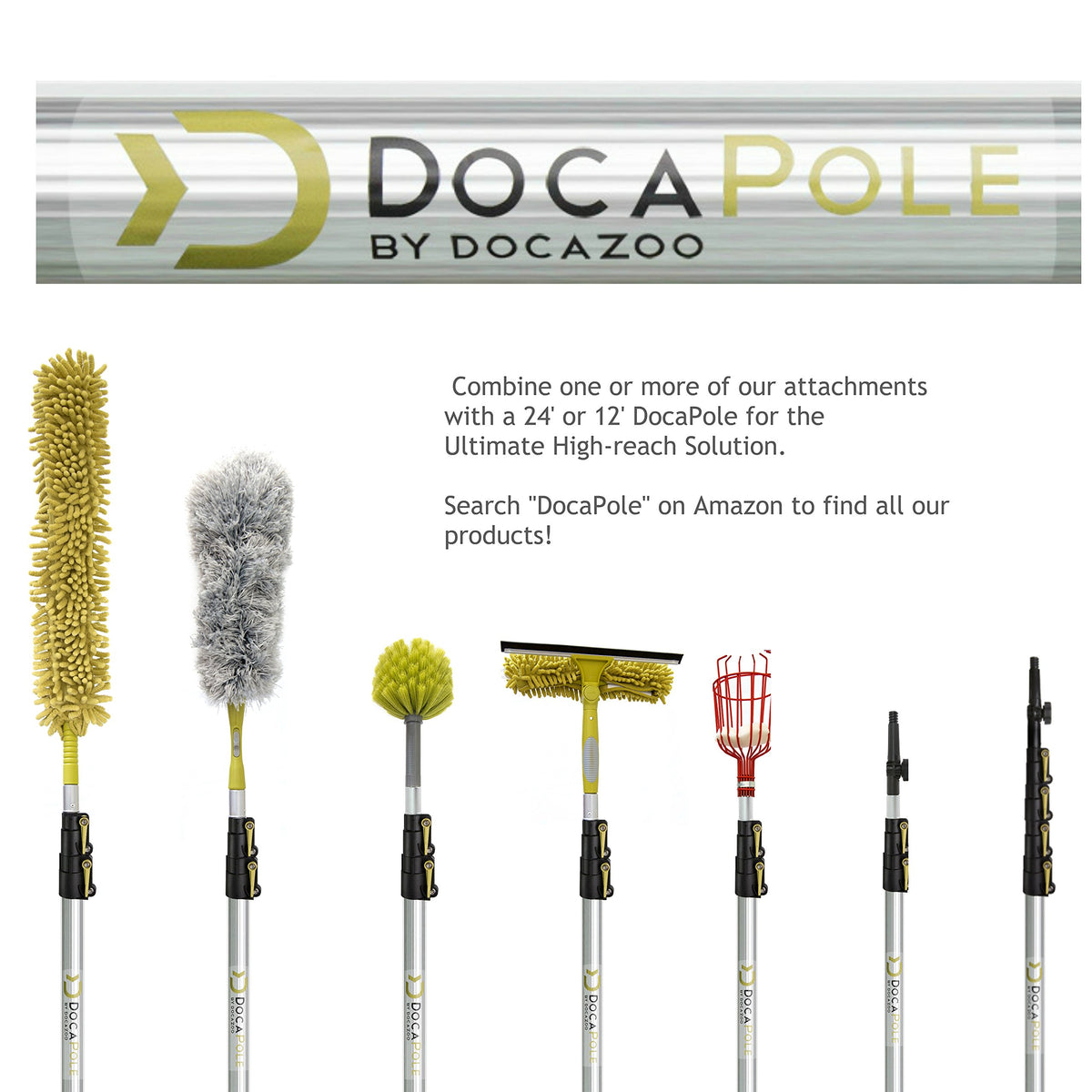 DOCAZOO ergonomic handle provides comfortable grip during extended use.