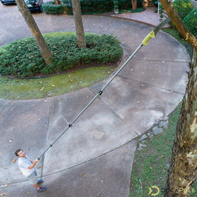 DOCAZOO roof rake leaves attachment clears roof debris efficiently.