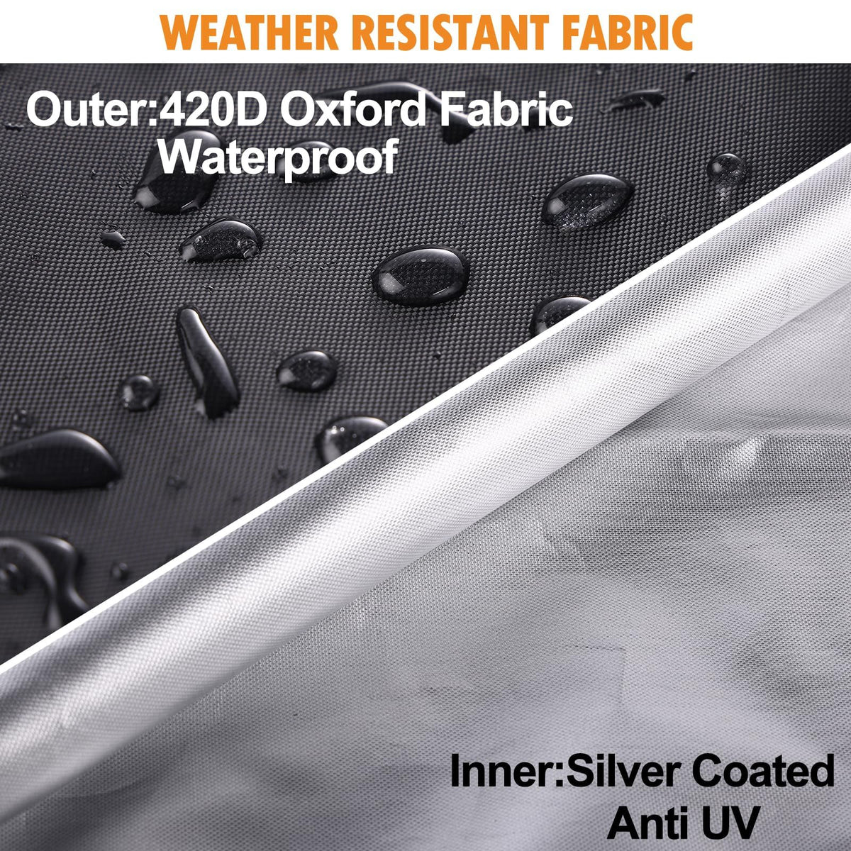 Mid-section wind buckle on DOCEPERT umbrella cover for secure fit in winds