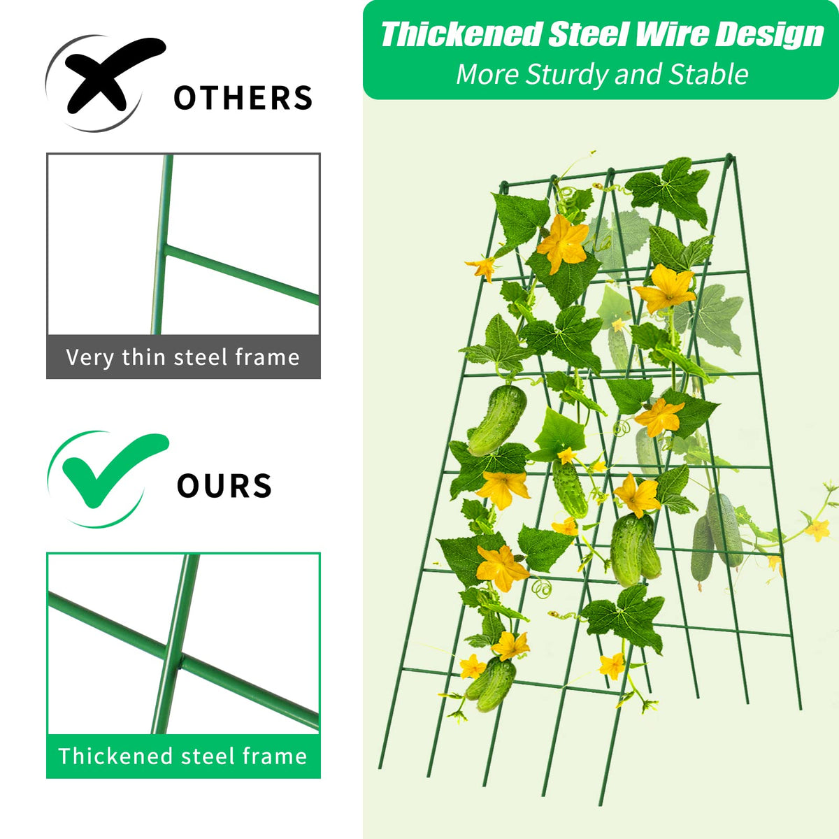 DoCred 2-pack cucumber trellises assembled for easy garden setup