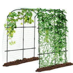 DoCred tall garden arch front view welcoming climbing vines