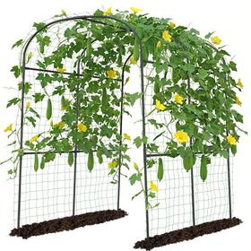 DoCred tall garden arch trellis 83-inch assembly shows sturdy, rust-resistant frame.