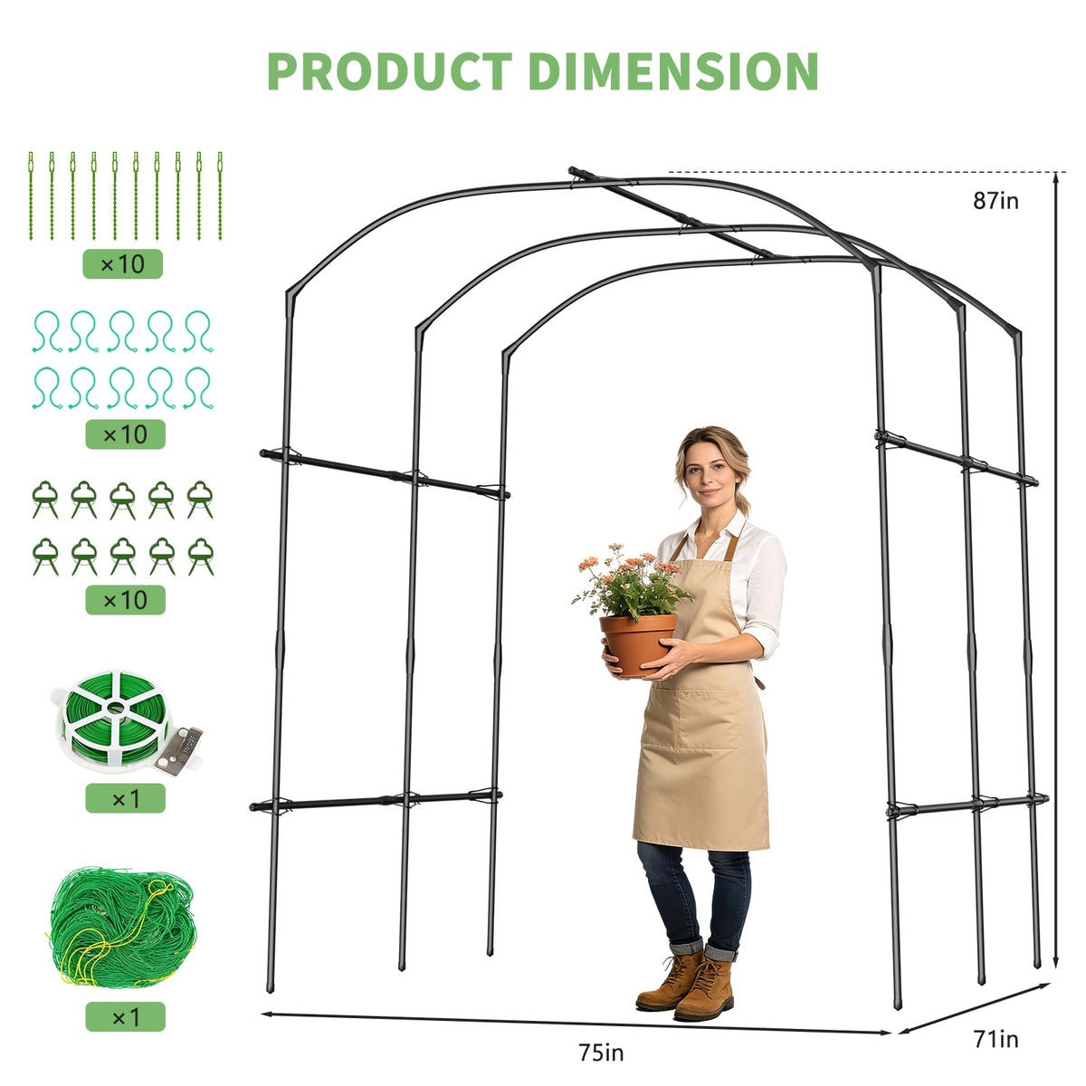 DoCred vertical gardening setup demonstrates space-saving arch for vines