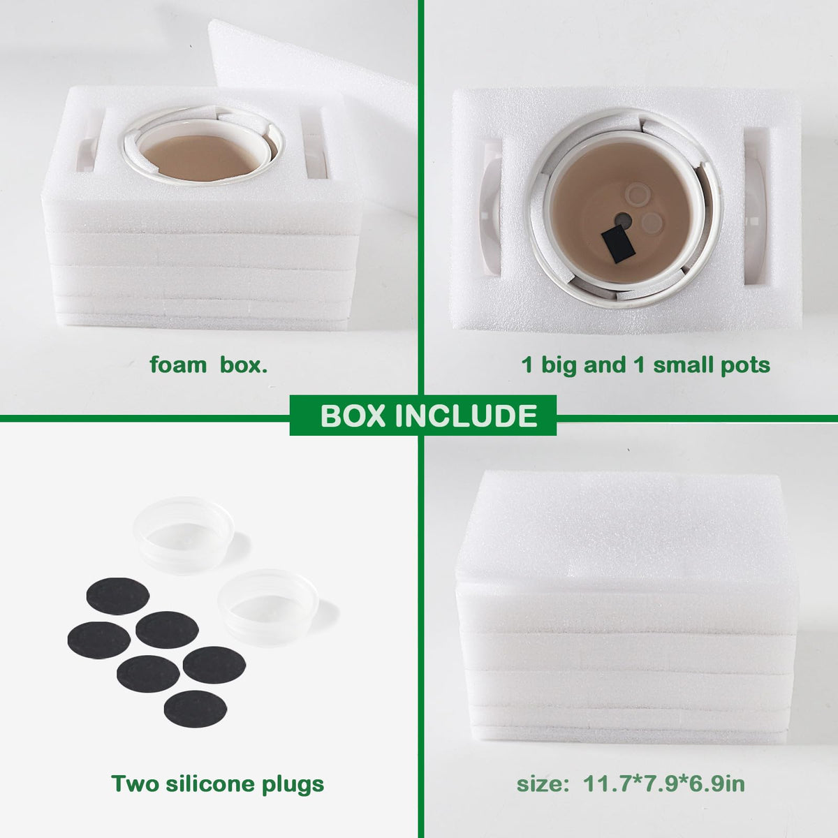 Docrin pots show drainage holes for healthy roots and mess-free watering.