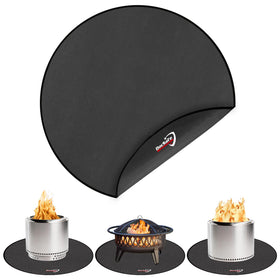 DocSafe 38-inch round fire pit mat, back view, highlighting heat protection for decks.