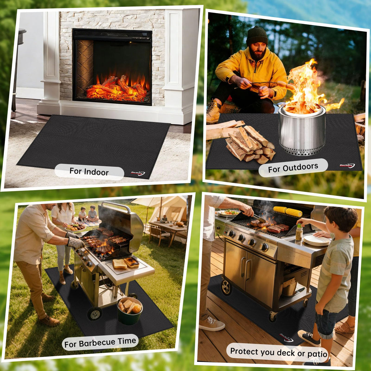 DocSafe black silicone-coated fiberglass mat for durable outdoor protection