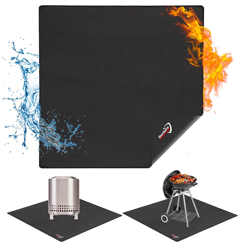 DocSafe fire pit mat 40-inch square under grill protects decks from embers