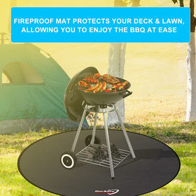 DocSafe mat protecting grass and patio during outdoor gathering.