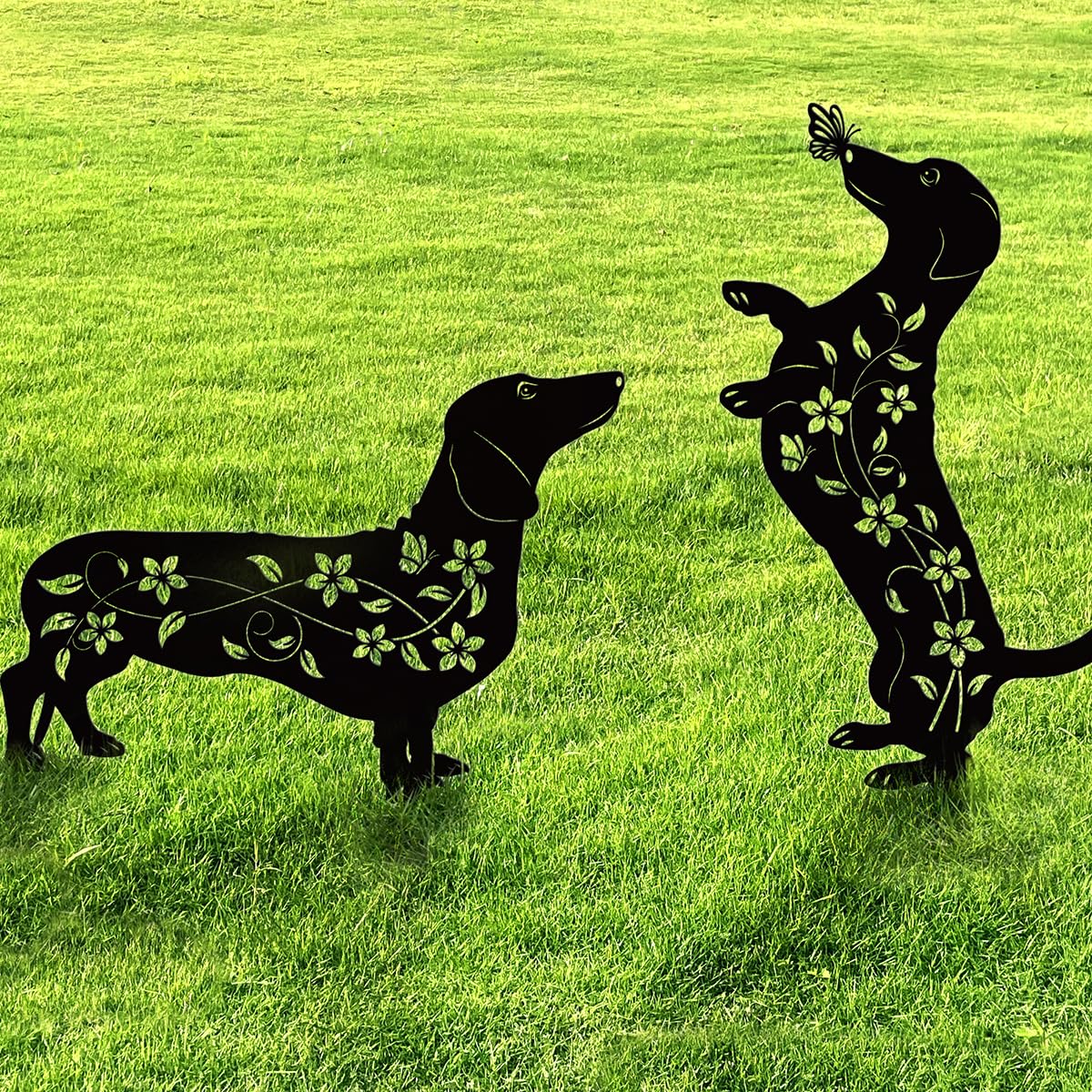 Doesen dachshund garden decor outdoor stake enhances curb appeal and lasts year-round.